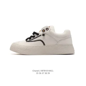 CHANEL 2024 Women's Platform White Sneakers Classic Casual Shoes
