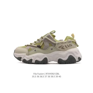 FILA Women's Cat Paw Retro Running Sneakers with Mesh and Leather