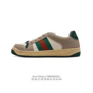 Gucci Screener Old Vintage Leather Thick Sole Retro Sneakers