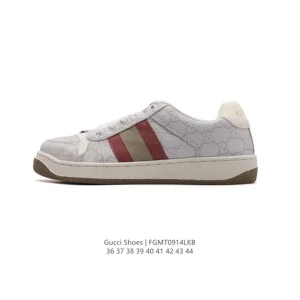 Gucci Screener Vintage Leather Platform Sneakers for Men and Women