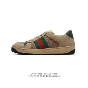Gucci Screener Old Vintage Leather Thick Sole Retro Sneakers