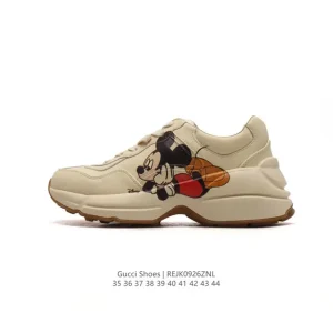 Gucci Rhyton Platform White Leather Luxury Sneakers for Men and Women