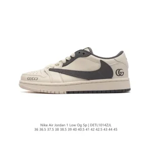 Travis Scott x Gucci x Jordan Air Jordan 1 Low OG SP 'Reverse Swoosh' Collaboration Sneaker
