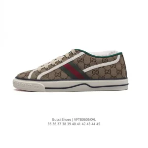 Gucci Tennis 1977 Vintage Canvas Sneakers with Red Green Rubber Sole