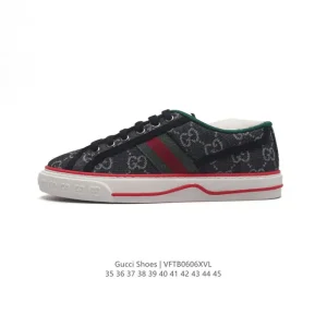 Gucci Tennis 1977 Canvas Sneakers with Red Green Rubber Sole