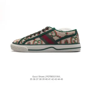 Gucci Tennis 1977 Canvas Sneakers with Red Green Rubber Sole