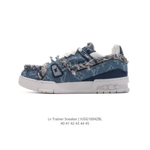 Louis Vuitton Trainer Low Sneaker Denim Fashion Luxury Shoes