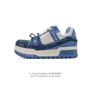 Louis Vuitton Trainer Sneaker Low Thick Sole Comfortable Leather Shoes