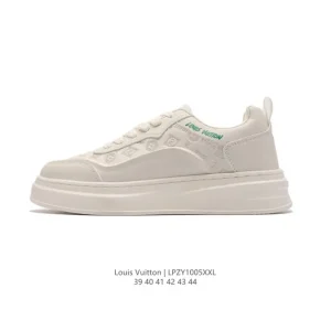 Louis Vuitton Trainer Sneaker Low Top Smooth Leather White Men's Shoes