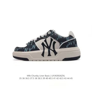 MLB Chunky Liner Basic Streetwear Unisex Leather Sneakers with Reflective Details
