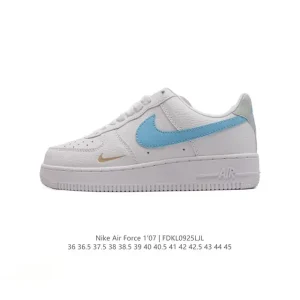 Nike Air Force 1 '07 Low White Leather Sneakers with Air Cushion