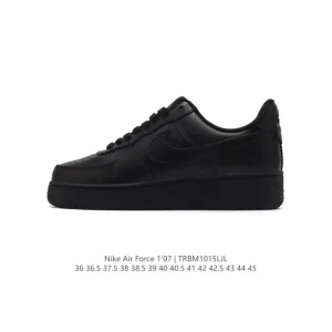 Nike Air Force 1 '07 Low White Leather Sneakers with Air Cushion