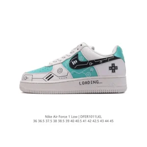 Nike Air Force 1 07 Low White Leather Casual Sneakers with Air Cushion