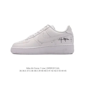 Nike Air Force 1 07 Low White Leather Casual Sneakers with Air Cushioning