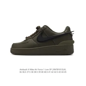 Nike Air Force 1 Ambush Low SP Leather Sneakers with Extended Swoosh