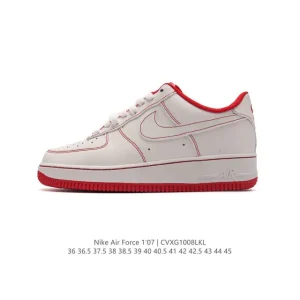 Nike Air Force 1 '07 Low White Leather Sneakers with Air Cushioning