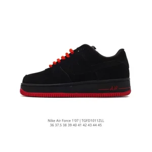 Nike Air Force 1 '07 Low White Leather Casual Sneakers with Air Cushioning