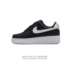 Nike Air Force 1 '07 Low White Leather Sneakers with Air Cushion