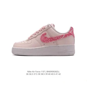 Nike Air Force 1 07 Low White Leather Women's Casual Sneakers with Air Cushioning