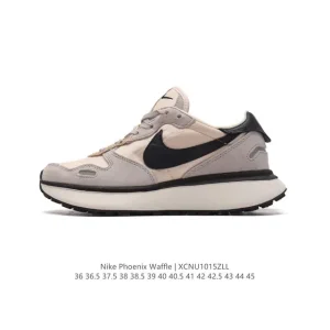 Nike Phoenix Waffle Retro Running Shoes with Thick Sole and Swoosh Logo