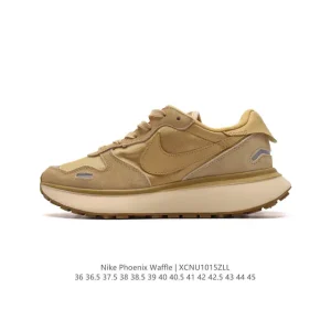 Nike Phoenix Waffle Retro Running Shoes with Thick Sole and Vintage Style