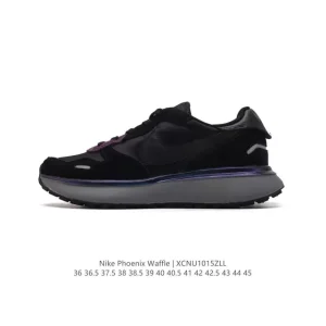 Nike Phoenix Waffle Retro Running Shoes with Thick Sole and Vintage Design