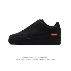 Supreme x Nike Air Force 1 Low White Red Box Logo Sneakers
