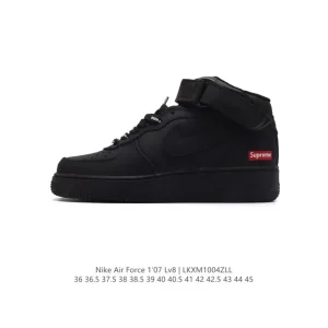 Supreme x Nike Air Force 1 Low 'Black Red' Magic Strap Sneaker