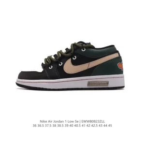 Nike Air Jordan 1 Low GS White Black Phosphor Basketball Shoes