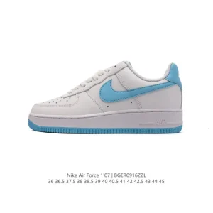 Nike Air Force 1 Low 07 White Leather Sneakers with Air Cushioning