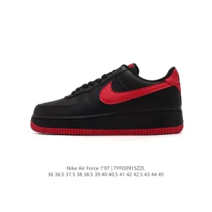 Nike Air Force 1 '07 Low White Leather Sneakers with Air Cushion
