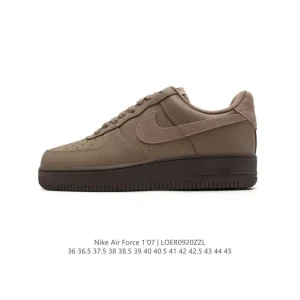 Nike Air Force 1 '07 Low White Leather Casual Sneakers with Air Cushioning