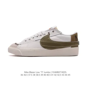 Nike Blazer Low '77 Jumbo Sneakers with Oversized Swoosh and Wide Laces