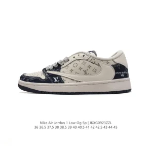 Jordan 1 Low OG SP Military Blue Reverse Swoosh LV Collaboration