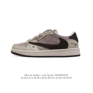 Jordan Air 1 Low OG SP Military Blue Reverse Swoosh Leather Sneakers