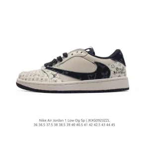 Nike Air Jordan 1 Low OG SP Military Blue Reverse Swoosh Louis Vuitton Collab