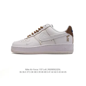 Nike Air Force 1 '07 Low White Leather Sneakers with Air Cushioning