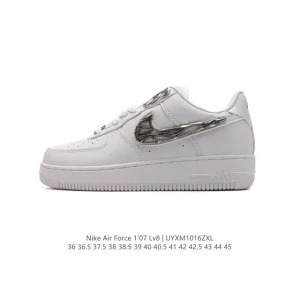 Nike Air Force 1 '07 Low White Leather Casual Sneakers with Air Cushioning