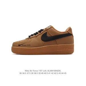 Nike Air Force 1 07 Low White Leather Sneakers with Air Cushioning