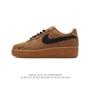 Nike Air Force 1 '07 Low White Leather Sneakers with Air Cushioning