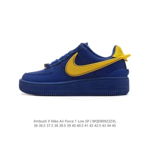 Nike Air Force 1 Low Ambush Collaboration Leather Sneakers with Extended Swoosh