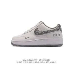 Nike Air Force 1 '07 Low Dior Collaboration White Leather Sneakers