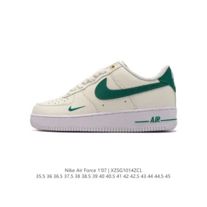Nike Air Force 1 '07 Low White Leather Sneakers with Air Cushion