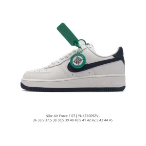 Nike Air Force 1 Low 07 White Leather Sneakers with Gum Sole
