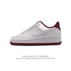 Nike Air Force 1 '07 Low White Leather Sneakers with Air Cushion