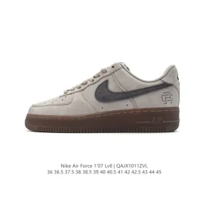 Nike Air Force 1 '07 Low White Leather Sneakers with Air Cushioning