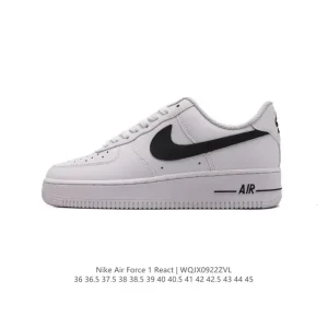 Nike Air Force 1 React QS Low Top Sneakers with Cushioning