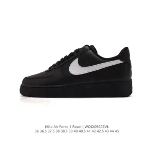 Nike Air Force 1 React QS Low Top Sneaker with Cushioning and Thick Sole