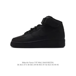 Nike Air Force 7 Mid Magic Strap Leather Sneakers with Full Length Solo Cushioning