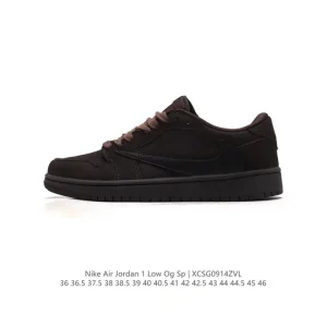 Jordan Air 1 Low OG SP Military Blue Reverse Swoosh Leather Sneakers